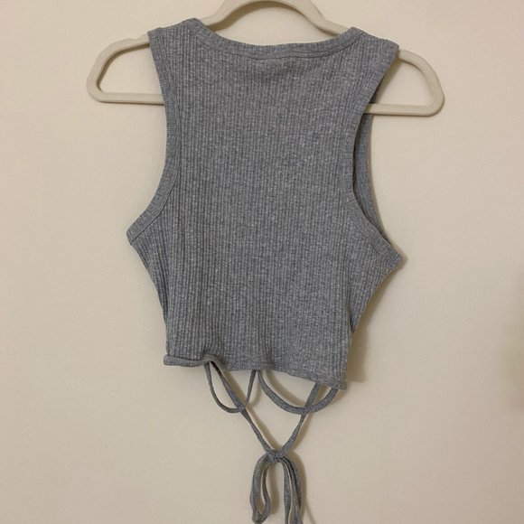 Light Grey Target Wild Fable Ribbed Crop Top - Size Large NWOT - Picture 2 of 4